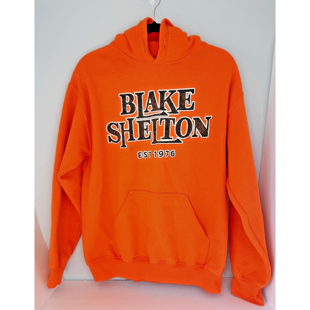 Blake Shelton Hoodie Mens M Orange Gildan Pullover Sweatshirt Country Music
